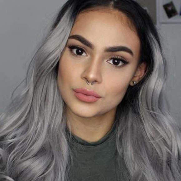 1B/Grey Ombre Lace Front Side Part Wig